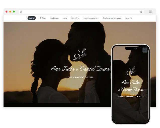 Modelo de Site de casamento