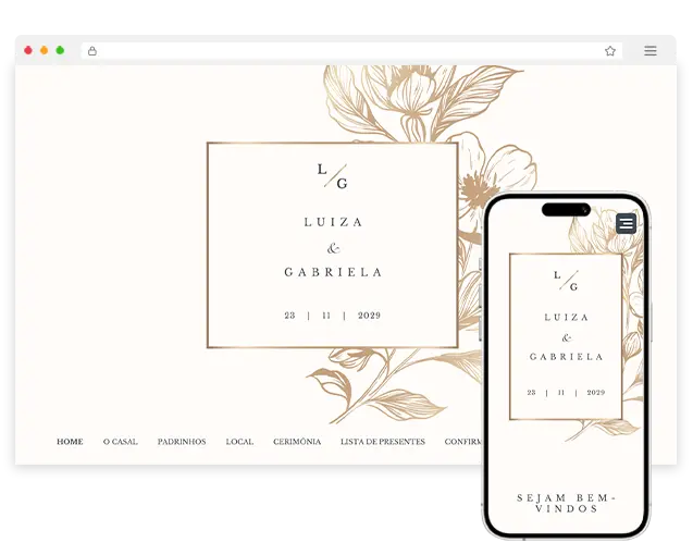 Modelo de Site de casamento