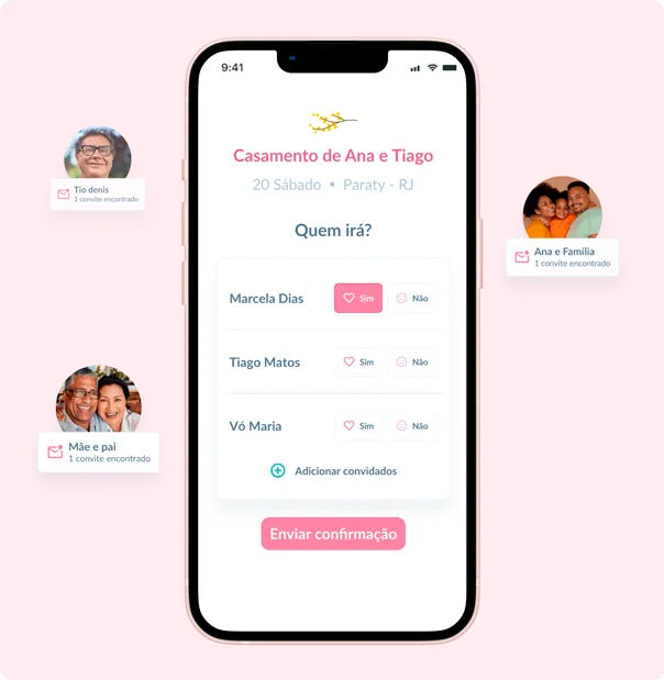 Funcionalidade RSVP Online Passo 3 - Casar.com Confirmação de presença fechada
