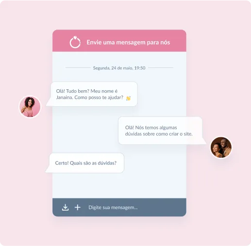 Suporte Especializado para Noivos - Chat Casar.com Interface de chat de suporte