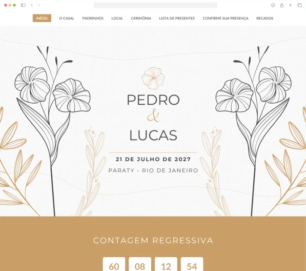 Tema de Site de Casamento Grace Tema Grace
